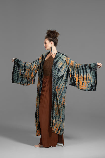 Gaia Kimono grey-rust-black