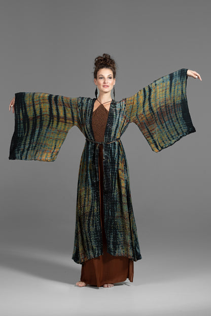 Gaia Kimono braun-blau-schwarz