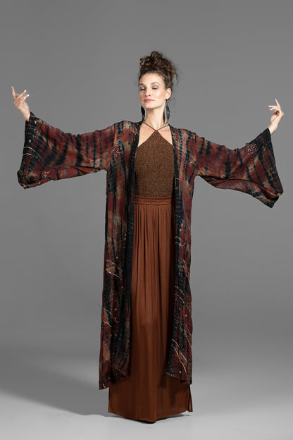 Gaia Kimono brown-rust-black
