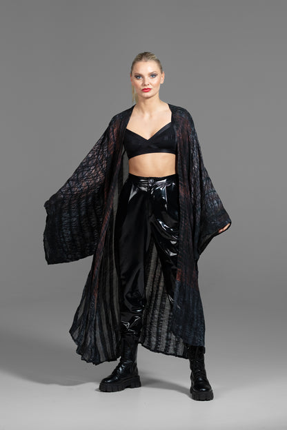 Gaia Kimono schwarz-schwarz transparent