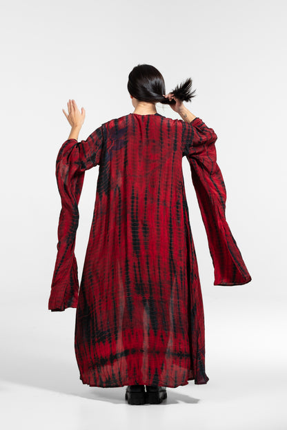 Gaia Kimono long sleeved- blood red-black