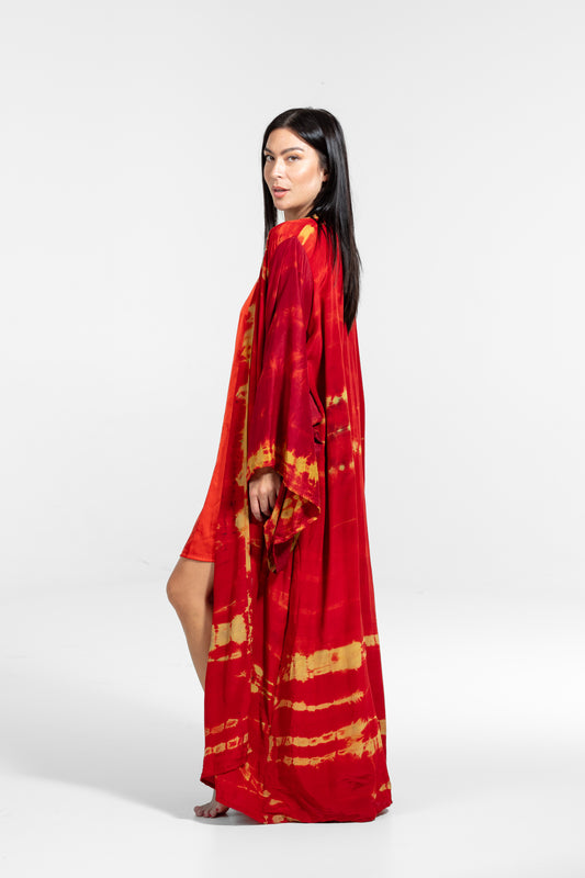 Freya Kimono rot-gelb