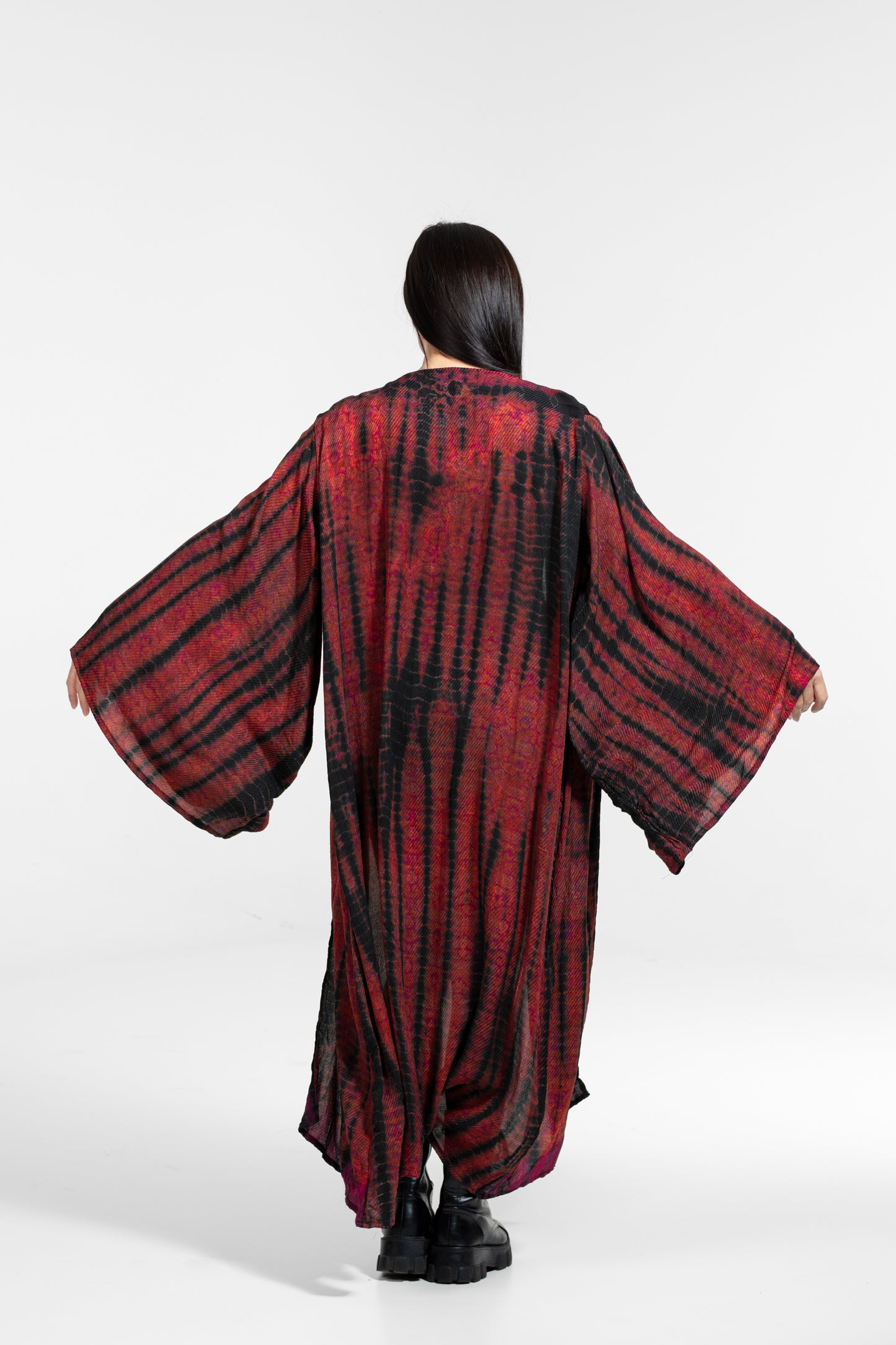 Gaia Kimono patterned red-black