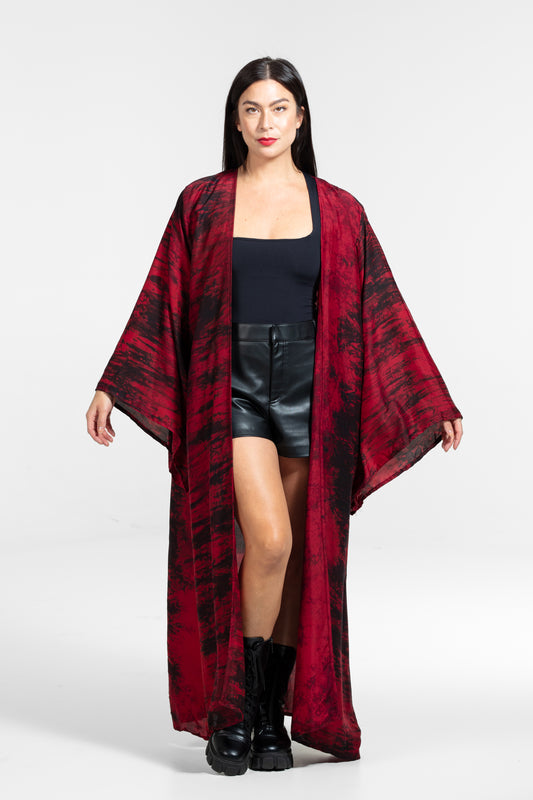 Aura Kimono rot-schwarz