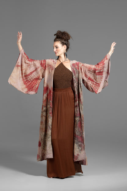 Sunna Kimono bestickt rosa-beige