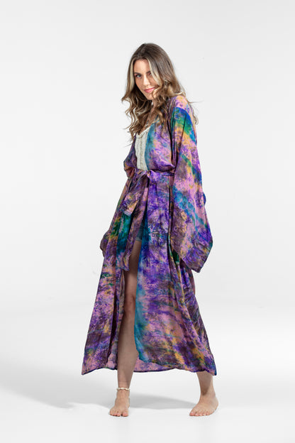 Aura Kimono purple-rose-green-blue