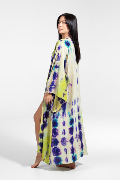 Devi Kimono weiß-hellgrün-lila