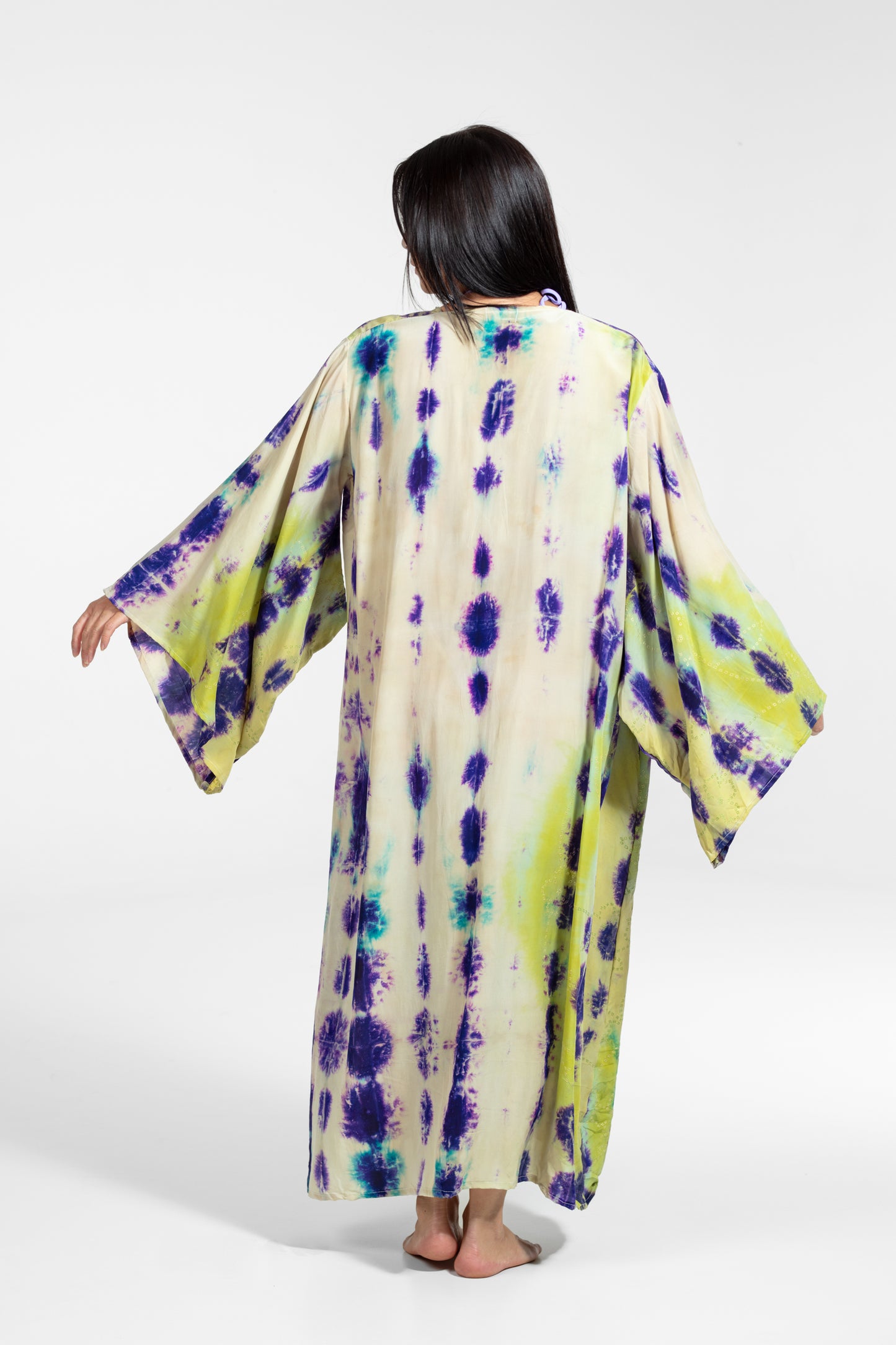 Devi Kimono weiß-hellgrün-lila