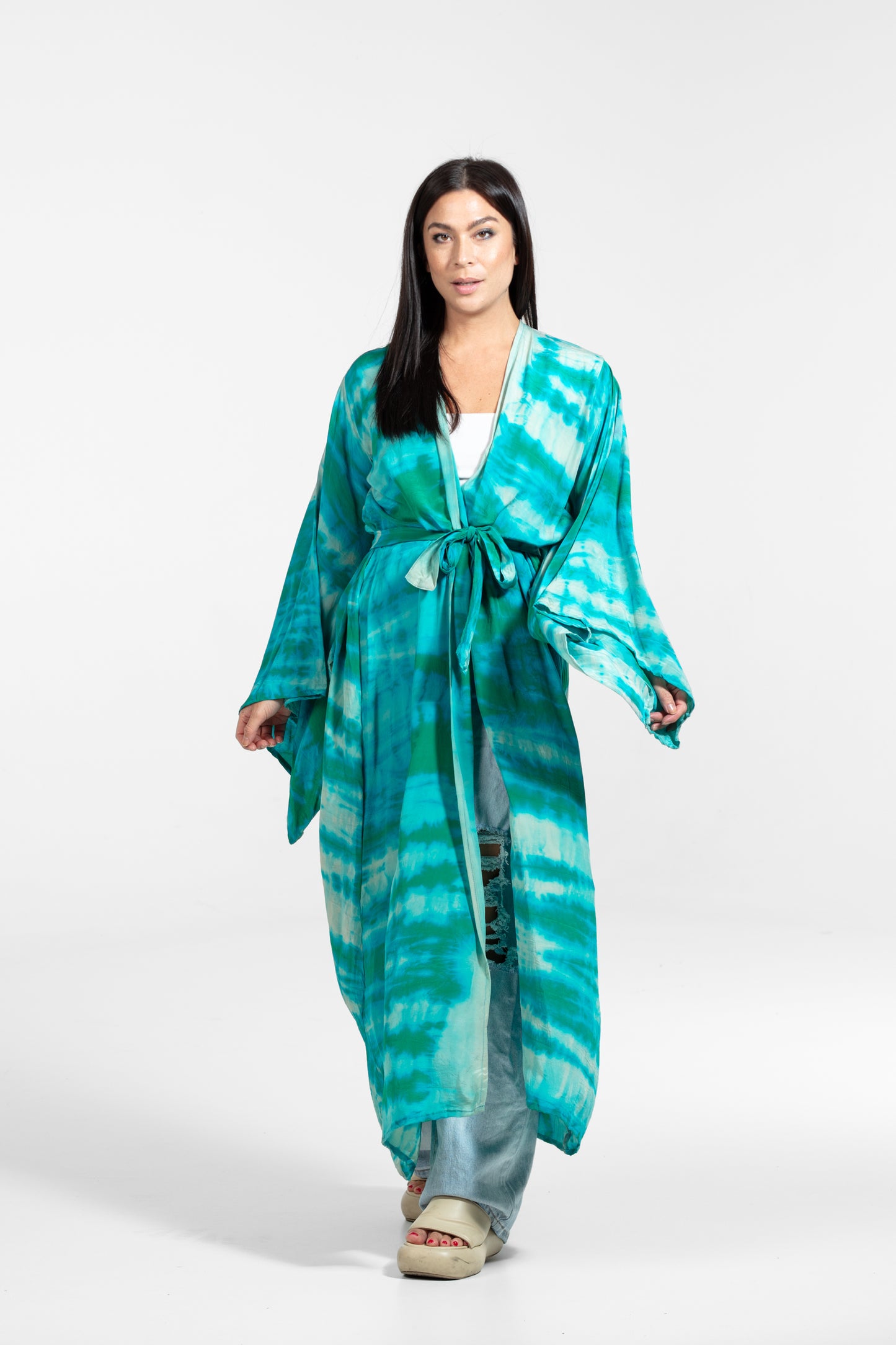 Freya Kimono green-turquoise-white