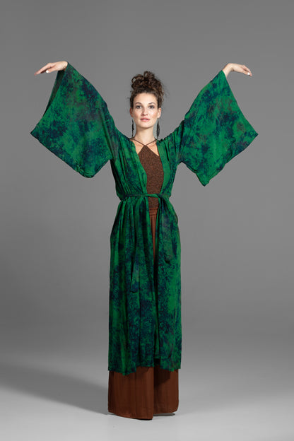 Aura Kimono dark green-navy blue