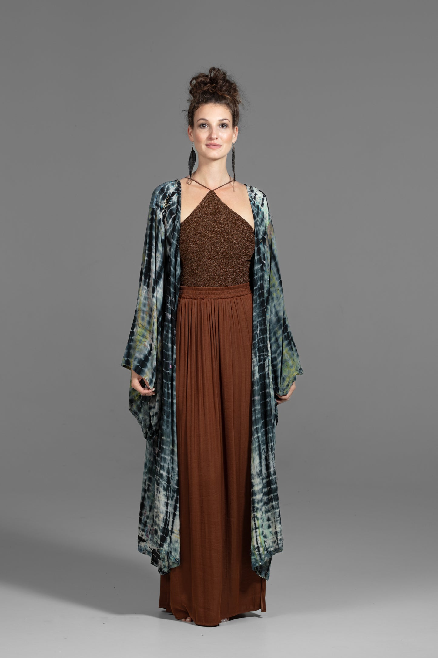 Gaia Kimono grey-brown-green-black